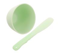 FESTFENDS Ensemble Bol Mélangeur en Silicone Vert avec Bâton de Mélange pour Masques Visage Diy, Facile à Ranger, Outil pour Soins de Beauté à Domicile