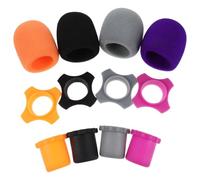 FESTFENDS Ensemble De 4 Cache-vent en Silicone et Mousse pour Microphone Anti-vent Antidérapant Fonction Anti-roulement, pour Discours et Enregistrements de Podcast