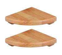 FESTFENDS Étagère Murale d'angle pour Rangement Forme Éventail 2pcs en Bois de Caoutchouc Design Moderne et Position Ajustable Chambre et Salon