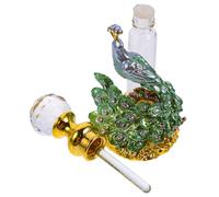 FESTFENDS Flacon D'huile Essentielle Vide en Verre Vert 4ml Alliage D'aluminium, Distributeur de Parfum Décoratif Portable Design Élégant et Étanchéité
