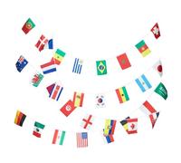 FESTFENDS Guirlande Coupe Monde 32 Drapeaux de Pays en Polyester, Facile à Suspendre, pour Décoration D'événements et Fêtes en Intérieur et Extérieur