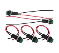 FESTFENDS Interrupteurs à Bouton-poussoir Momentané Utilisation Polyvalente Compatible Dc 12-24v Lot de 5 Diamètre 12 Mm, Câble Précâblé Matériau Abs et Cuivre pour Voitures