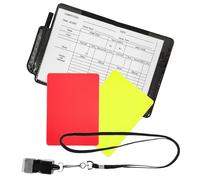 FESTFENDS Kit Arbitre Football Sifflet Léger avec Cartes Rouge et Jaune en PU PVC et Carnet de Scores, pour et Compétitions Sportives