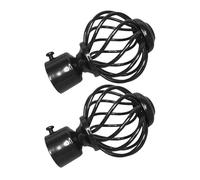 FESTFENDS Lot de 2 Embouts de Tringle à Rideaux en Fer Noir Décorations Élégantes et Faciles à Détacher pour Tringles Romaines Accessoires Indispensables