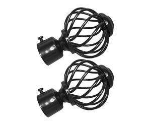 FESTFENDS Lot de 2 Embouts de Tringle à Rideaux en Fer Noir Décorations Élégantes et Faciles à Détacher pour Tringles Romaines Accessoires Indispensables