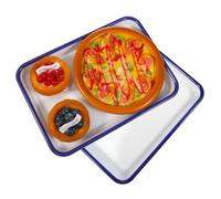 FESTFENDS Lot de 2 Moules à Gâteau Rectangulaires en Émail Blanc, 26x18 Cm, Résistant aux Rayures, Plat Cake Multifonction pour Cuisson Four et Pâtisserie