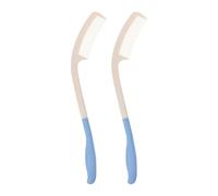 FESTFENDS Lot de 2 peignes à long manche | Peigne incurvé adaptatif de 38 cm pour un coiffage facile | Accessoire de soin pour les personnes âgées, les personnes handicapées, celles souffrant, de