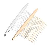 FESTFENDS Lot de 2 Peignes Latéraux en Alliage Électroplaqué, Finition Lisse, Doré et Argenté, Accessoires Cheveux pour Femmes, Pinces à Cheveux Latérales Décoratives, Utilisation