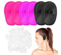 FESTFENDS Lot de 206 Protège-oreilles Jetables en Silicone et Plastique pour Teinture Capillaire, Conçus Selon la Forme de L'oreille pour Hommes et Femmes
