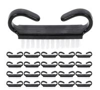 FESTFENDS Lot de 24 brosses à ongles pour manucure - Brosse à ongles à manche noir pour le nettoyage des - Petit outil de nettoyage pour salon et usage personnel à domicile