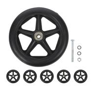 FESTFENDS Lot de 6 roues de rechange pour déambulateur - Roues de 15 cm pour déambulateur - Pièces détachées pour roulettes de fauteuil roulant avec roulements et vis pour rollators et aides à