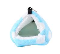FESTFENDS Nid Chaud pour Hamster, Chaleur Hivernale, Flanelle, Bleu | Petite Cage, Repos Douillet et Cocon de Sommeil, Crochets, Format L, Usage Hiver