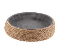 FESTFENDS Nid Tissé Rond pour Chat et Chien, Léger, Chaud, Confortable | Rotin et Herbe, Forme Ronde, Facile à Déplacer, pour Chat et Animal de Compagnie