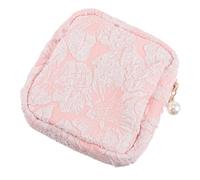 FESTFENDS Paquet Menstruel Portable à Fermeture Éclair en Coton et Lin, Trousse à Maquillage Délicate pour Femme, Rangement Hygiénique et Pièces, pour L'école Bureau