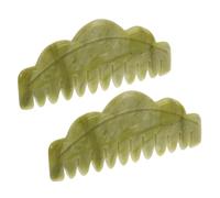 FESTFENDS Peigne Massage Cuir Chevelu Léger en Matériau Synthétique Vert, Lot de 2pcs Embout Rond pour Soin des Cheveux à Domicile