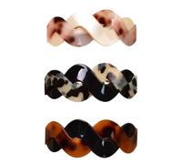 FESTFENDS Pinces à Cheveux Barrettes à Cheveux Design Simple et Sophistiqué pour Femmes Écaille de Tortue 3 Pièces Rectangle en Acrylique Adaptées pour École et Fête