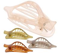 FESTFENDS Pinces à Cheveux Plates en Acrylique pour Femmes, Robustes et Difficiles à Casser, Lot de 4, Accessoires Coiffure Élégants Plupart des Occasions