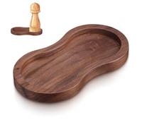 FESTFENDS Plateau de Rangement Multifonctionnel en Bois de Noyer Format 8 de Porte-Gobelet pour Bureau Organiseur de Comptoir Compact pour Épices et Petits Objets Présentoir Élégant pour