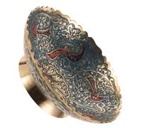 FESTFENDS Plateau D'offrande Motifs Uniques en Laiton Bleu Bouddhiste pour Améliorer la Décoration Intérieure Assiette de Fruits Décorative pour Maison et Offrande