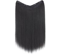 FESTFENDS Postiche pour Femmes en Fibre Haute Température Noir, Clip-in Confortable, Extensions de Cheveux Lisses Naturelles, pour Parcs D'attractions et Conférences