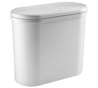 FESTFENDS Poubelle Ménagère pour Salle de Bain et Chambre Design Compact Blanche en Pp avec Couvercle à Charnière Poubelle Pratique et Fonctionnelle