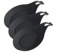 FESTFENDS Repose-cuillère Noir Résistant la Chaleur en Silicone 3pcs Texture Douce Élégante et Pratique Cuisine et Décoration de Table