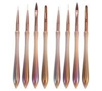 FESTFENDS Set de 8 Pinceaux à Ongles pour Nail Art, Outils de Dessin Précis en Métal et Fibre Polyester, Faciles à Nettoyer, pour Usage Quotidien et Salon de Manucure