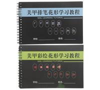 FESTFENDS Tutoriel pas à pas pour la création de motifs floraux sur les ongles (2 pièces), cahier d'exercices à spirale avec modèles, manuel de formation pour les apprenties prothésistes