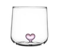 FESTFENDS Verre Forme Cœur en Verre Rose Multifonction pour Boissons et Lait, Décoration de Table Maison Fêtes