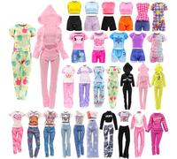 Festfun 9 Pcs Vêtement de Poupée Fashionista 7 Habits 1 Ensemble du Sport 1 Pyjama de Poupées de 11,5 Pouces(Poupée Non Incluse)