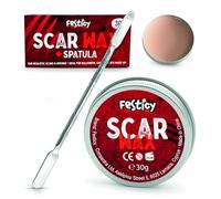 Festicy Cire Cicatrice Halloween 30g I Pour fausse cicatrice halloween réaliste I Modelage de cicatrice halloween latex avec cire maquillage effet spéciaux et faux sang