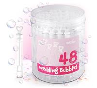 Festicy Lot Bulles de Savon Mariage I 48 pièces avec poignée de cœur de 4,5 ML chacune I Decoration Mariage I Bulles Mariage I Bulle de Savon I Bulle de Savon pour Mariage I Cadeau invites Mariage