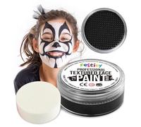 Festicy Maquillage de théâtre professionnel noir, 20 g, avec éponge, maquillage d'Halloween 2025 & carnaval, certifié EN 71-3 & Reach, maquillage pour enfants pour au moins 30 visages I Démon