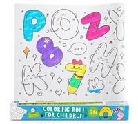 Festicy Papier à Dessin Autocollant 3m I Carnet à colorier pour enfants, 3 mètres à dérouler, à colorier et à coller I Rouleau à colorier pour enfants I Poster à colorier (Édition Alphabet)