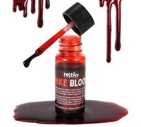 Festicy Premium Faux Sang 15ml I Sang Halloween avec Pinceau 2025 Edition I Faut Sang pour Costume Halloween de Vampires, Zombies I Faux Sang Lavable pour Halloween I Maquillage Halloween