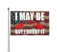 Festif Drapeau de jardin J'ai peut-être tort mais je doute du drapeau Coloré Drapeau avec œillets métalliques 3x5 Ft pour balcon,Décoration extérieure,chambres