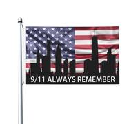 Festif Drapeau en polyester 9/11 Souvenez-vous toujours du drapeau Résistant aux intempéries Bannière décorative 3x5 Ft pour chambres,jardin,Décoration extérieure