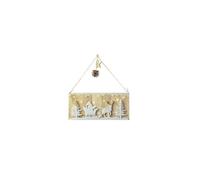 FESTILIGHT-Plaque en bois et feutrine avec motif traîneau du Père Noël lumineux LED à lumière fixe blanc chaud - 30 x 13,5 cm