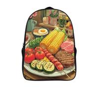 festin barbecue 3d imprimé sac d'école 2 compartiment 12 ans et plus garçon filles grande capacité été sac à dos de grande capacité sacs d'école-16,pour l'école les voyages les affaires