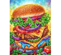 Festin de burger géant 1000 Pièces Puzzle Famille En Carton Sans Déformation Faune sauvage et animaux de compagnie Difficulté Moyenne Activité Familiale Anti-Stress Jeu De Société Soirée Entre Amis 10