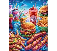 Festin de Fast-Food dans la forêt Magique Puzzles 1000 Pièces pour Adultes Educa Décoration Moderne Challenge Difficile Relaxation Artistique Cadeau Original 1000 PCS