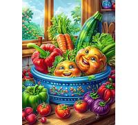 Festin de légumes dans Un Bol Magique 500 Pieces Casse-tête Adolescent en Carton Épais Difficulté Moyenne Activité Éducative Cadeau Saint Valentin Pas Cher Anniversaire 500 PCS