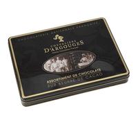 Festin gourmand de chocolats artisanaux - CHEVALIERS D'ARGOUGES Assortiment Lait, Noir 70% et Blanc, Boîte métal 300g - Lot de 2