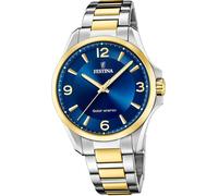 Festina acier inoxydable hommes montre bracelet argent or de luxe D2UF20657/4
