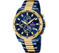 Festina acier inoxydable Montre homme bleu foncé or sport D2UF20564/1