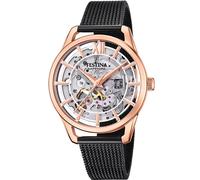 Montre FESTINA pour Femme F20628/3 Automatique Boîtier en Acier Inoxydable Rose Bracelet en Acier Inoxydable Noir