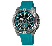 Festina Chrono Bike 2025 (45,5 Mm) Cadran Turquoise Et Noir / Bracelet F20725/6