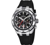Montre FESTINA pour Homme F20671/6 Chrono Bike Boîtier en Acier Inoxydable Gris Bracelet en Caoutchouc Noir