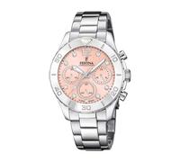Festina Montre Femme F20603/7 - Acier inox 316L argenté, Quartz chronographe, 10 ATM - Boyfriend