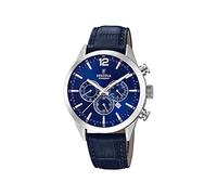 Festina Montre Homme F20542/2 Timeless Chronograph - Cuir bleu, Quartz, Chrono, 5 ATM